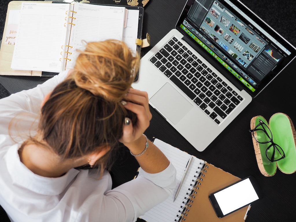 women stressed working