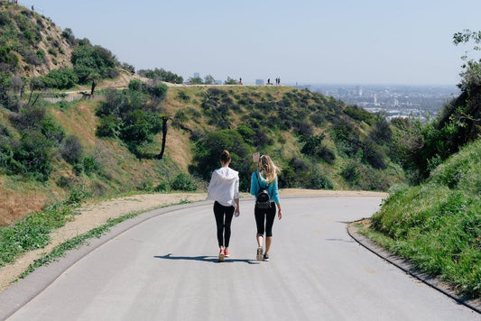 two girls walking